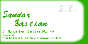 sandor bastian business card